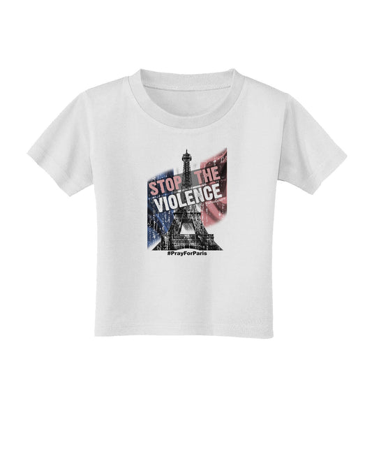 Distressed Paris Stop The Violence Toddler T-Shirt-Toddler T-Shirt-TooLoud-White-2T-Davson Sales
