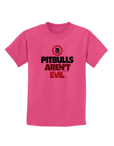 Distressed Pitbulls Aren't Evil Childrens T-Shirt-Childrens T-Shirt-TooLoud-Sangria-X-Small-Davson Sales