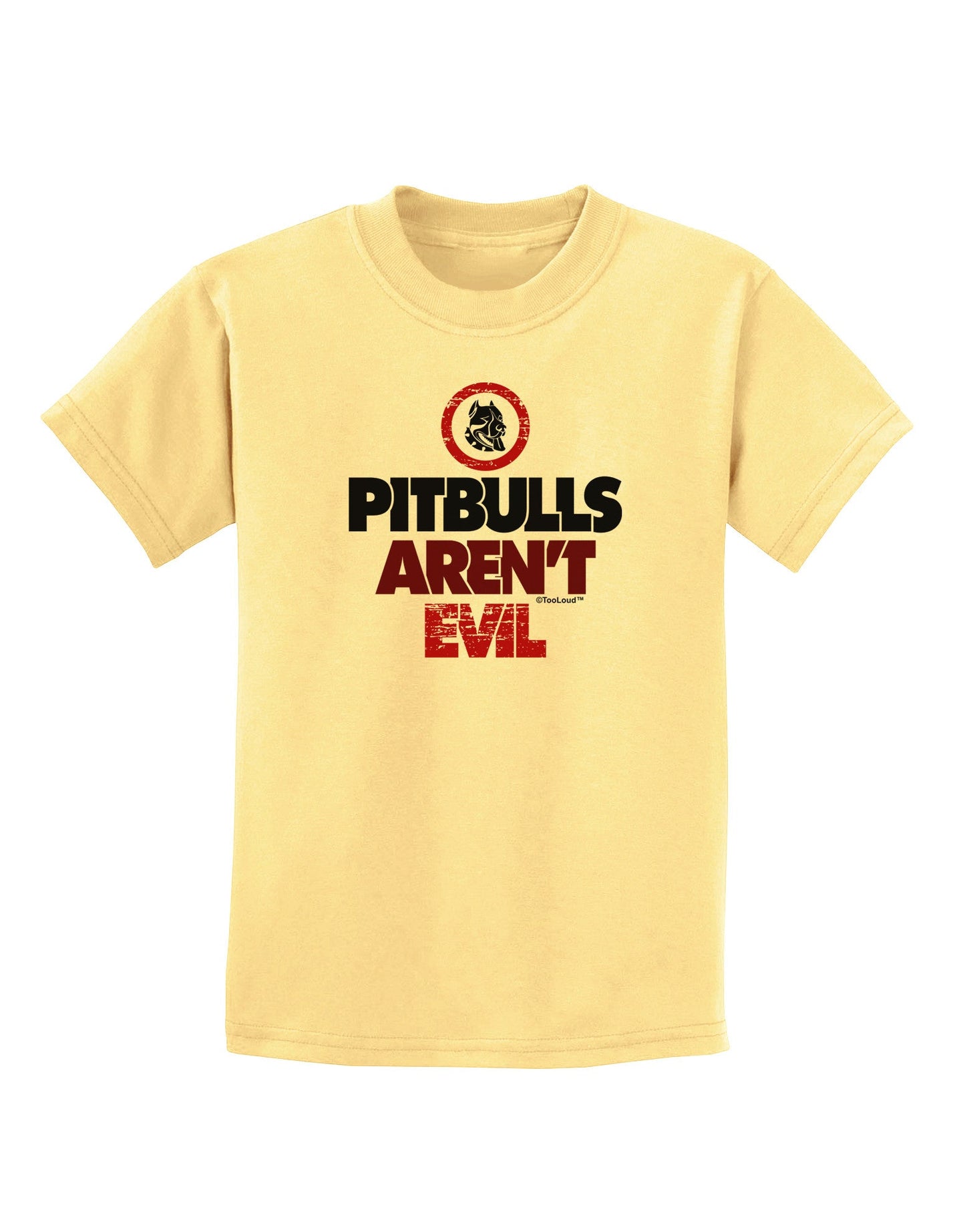 Distressed Pitbulls Aren't Evil Childrens T-Shirt-Childrens T-Shirt-TooLoud-Daffodil-Yellow-X-Small-Davson Sales