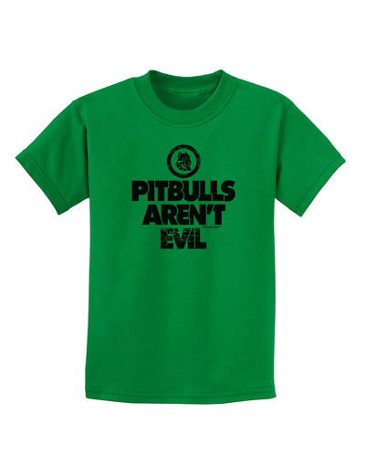 Distressed Pitbulls Aren't Evil Childrens T-Shirt-Childrens T-Shirt-TooLoud-Kelly-Green-X-Small-Davson Sales