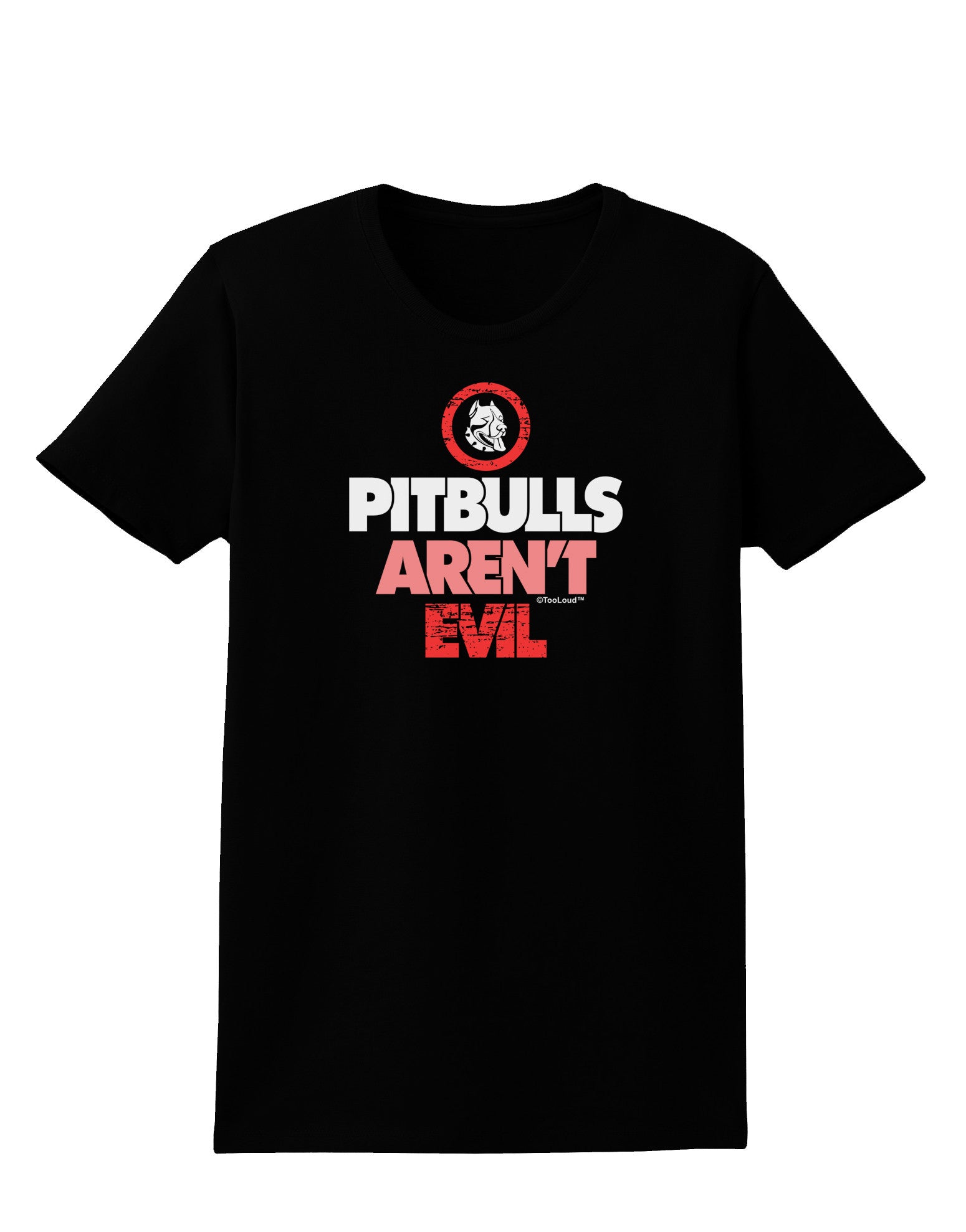 Distressed Pitbulls Aren't Evil Womens Dark T-Shirt-TooLoud-Black-X-Small-Davson Sales