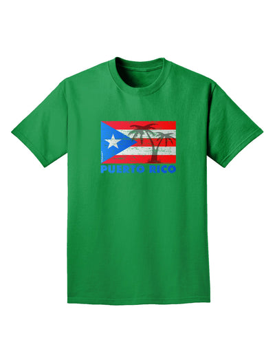 Distressed Puerto Rico Flag Adult Dark T-Shirt-Mens T-Shirt-TooLoud-Kelly-Green-Small-Davson Sales