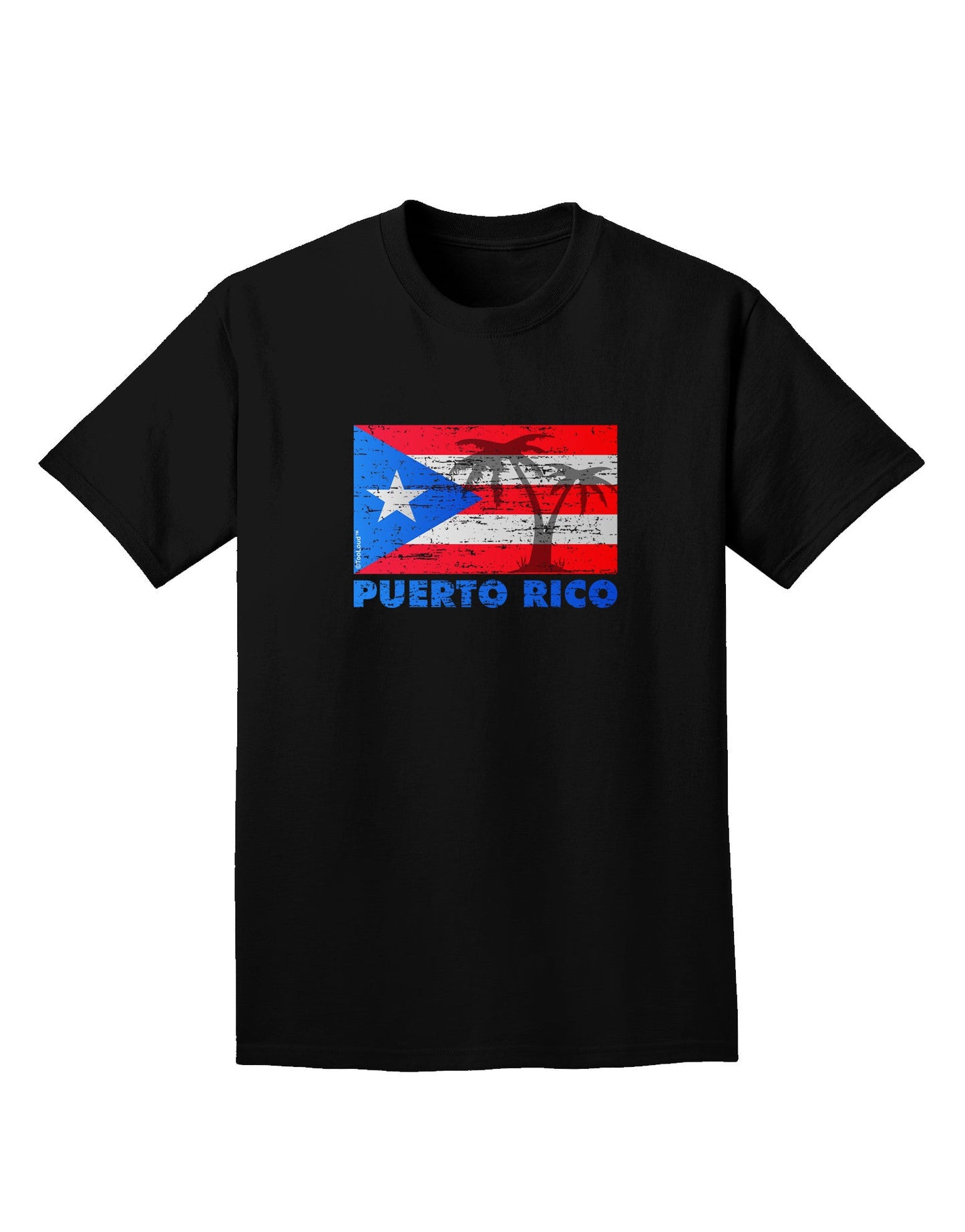 Distressed Puerto Rico Flag Adult Dark T-Shirt-Mens T-Shirt-TooLoud-Black-Small-Davson Sales