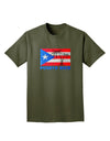 Distressed Puerto Rico Flag Adult Dark T-Shirt-Mens T-Shirt-TooLoud-Military-Green-Small-Davson Sales