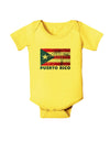 Distressed Puerto Rico Flag Baby Romper Bodysuit-Baby Romper-TooLoud-Yellow-06-Months-Davson Sales