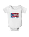 Distressed Puerto Rico Flag Baby Romper Bodysuit-Baby Romper-TooLoud-White-06-Months-Davson Sales