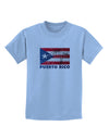 Distressed Puerto Rico Flag Childrens T-Shirt-Childrens T-Shirt-TooLoud-Light-Blue-X-Small-Davson Sales