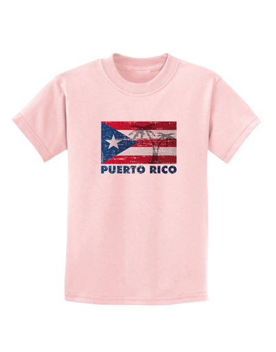 Distressed Puerto Rico Flag Childrens T-Shirt-Childrens T-Shirt-TooLoud-PalePink-X-Small-Davson Sales