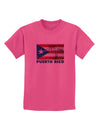 Distressed Puerto Rico Flag Childrens T-Shirt-Childrens T-Shirt-TooLoud-Sangria-X-Small-Davson Sales