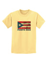 Distressed Puerto Rico Flag Childrens T-Shirt-Childrens T-Shirt-TooLoud-Daffodil-Yellow-X-Small-Davson Sales