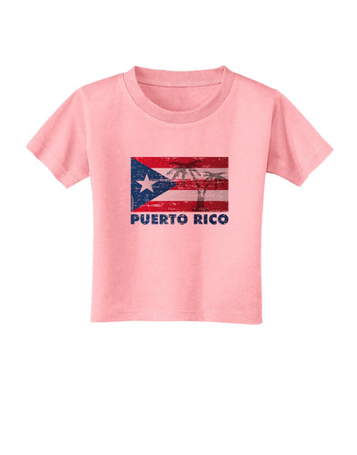 Distressed Puerto Rico Flag Toddler T-Shirt-Toddler T-Shirt-TooLoud-Candy-Pink-2T-Davson Sales