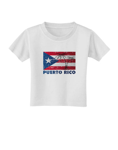 Distressed Puerto Rico Flag Toddler T-Shirt-Toddler T-Shirt-TooLoud-White-2T-Davson Sales