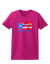 Distressed Puerto Rico Flag Womens Dark T-Shirt-TooLoud-Hot-Pink-Small-Davson Sales