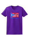 Distressed Puerto Rico Flag Womens Dark T-Shirt-TooLoud-Purple-X-Small-Davson Sales