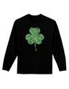 Distressed Traditional Irish Shamrock Adult Long Sleeve Dark T-Shirt-TooLoud-Black-Small-Davson Sales