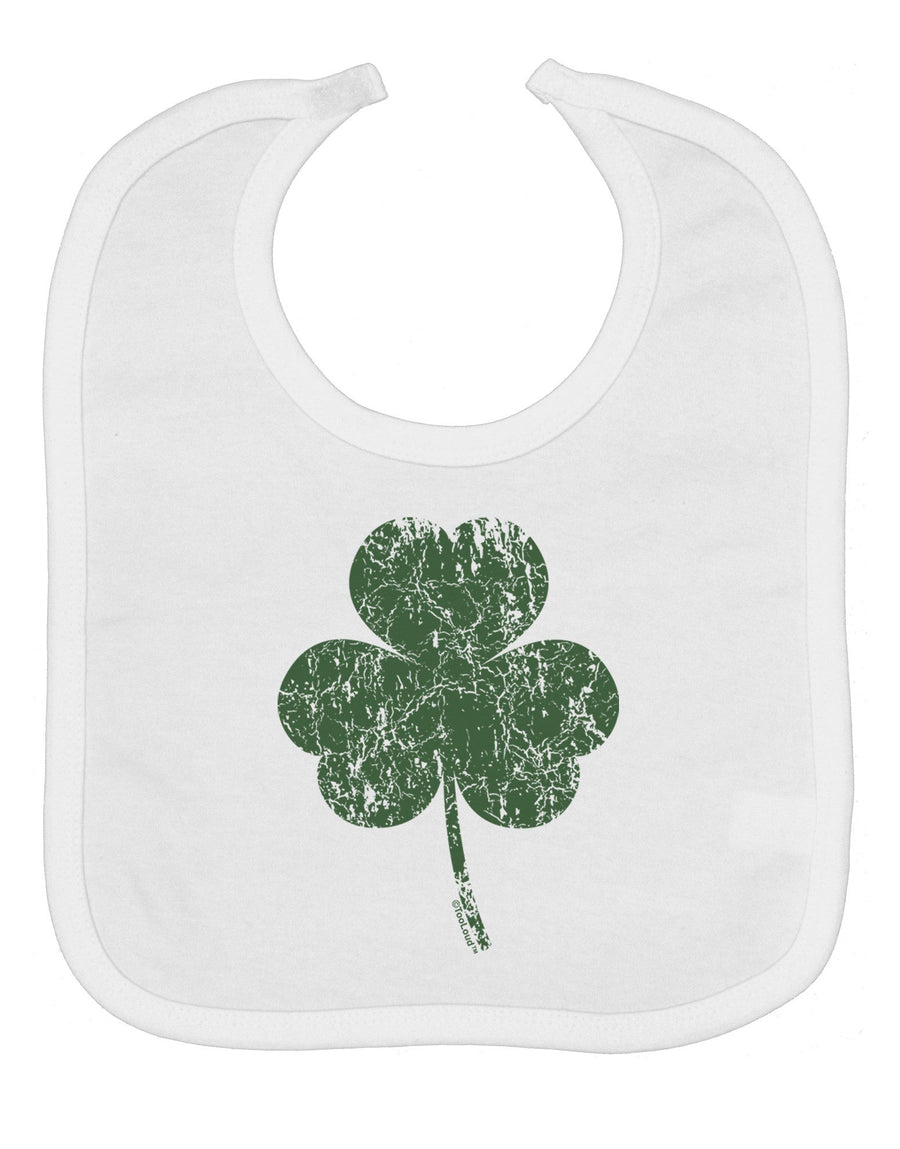 Distressed Traditional Irish Shamrock Baby Bib