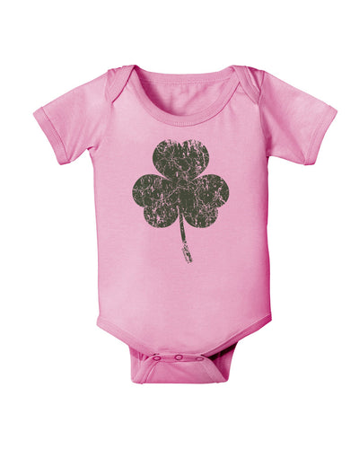 Distressed Traditional Irish Shamrock Baby Romper Bodysuit-Baby Romper-TooLoud-Light-Pink-06-Months-Davson Sales