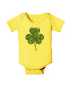 Distressed Traditional Irish Shamrock Baby Romper Bodysuit-Baby Romper-TooLoud-Yellow-06-Months-Davson Sales