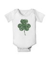 Distressed Traditional Irish Shamrock Baby Romper Bodysuit-Baby Romper-TooLoud-White-06-Months-Davson Sales