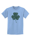 Distressed Traditional Irish Shamrock Childrens T-Shirt-Childrens T-Shirt-TooLoud-Light-Blue-X-Small-Davson Sales