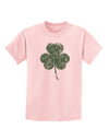 Distressed Traditional Irish Shamrock Childrens T-Shirt-Childrens T-Shirt-TooLoud-PalePink-X-Small-Davson Sales