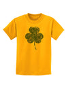 Distressed Traditional Irish Shamrock Childrens T-Shirt-Childrens T-Shirt-TooLoud-Gold-X-Small-Davson Sales