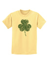 Distressed Traditional Irish Shamrock Childrens T-Shirt-Childrens T-Shirt-TooLoud-Daffodil-Yellow-X-Small-Davson Sales