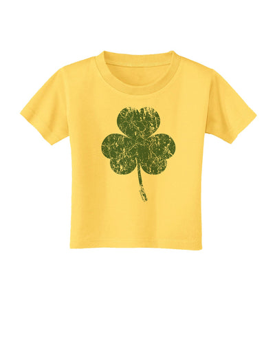 Distressed Traditional Irish Shamrock Toddler T-Shirt-Toddler T-Shirt-TooLoud-Yellow-2T-Davson Sales