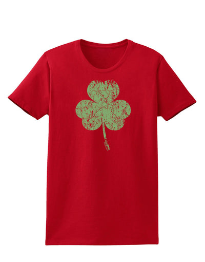 Distressed Traditional Irish Shamrock Womens Dark T-Shirt-TooLoud-Red-X-Small-Davson Sales