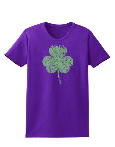 Distressed Traditional Irish Shamrock Womens Dark T-Shirt-TooLoud-Purple-X-Small-Davson Sales