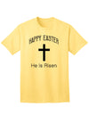 Diverse Selection of Easter-themed Adult T-Shirts with an Array of Entertaining Designs-Mens T-shirts-TooLoud-Happy-Easter-He-Is-Risen Yellow-Small-Davson Sales