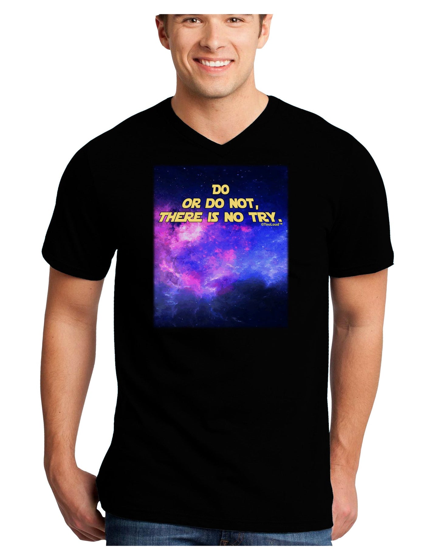 Do or Do Not Adult Dark V-Neck T-Shirt-TooLoud-Black-Small-Davson Sales