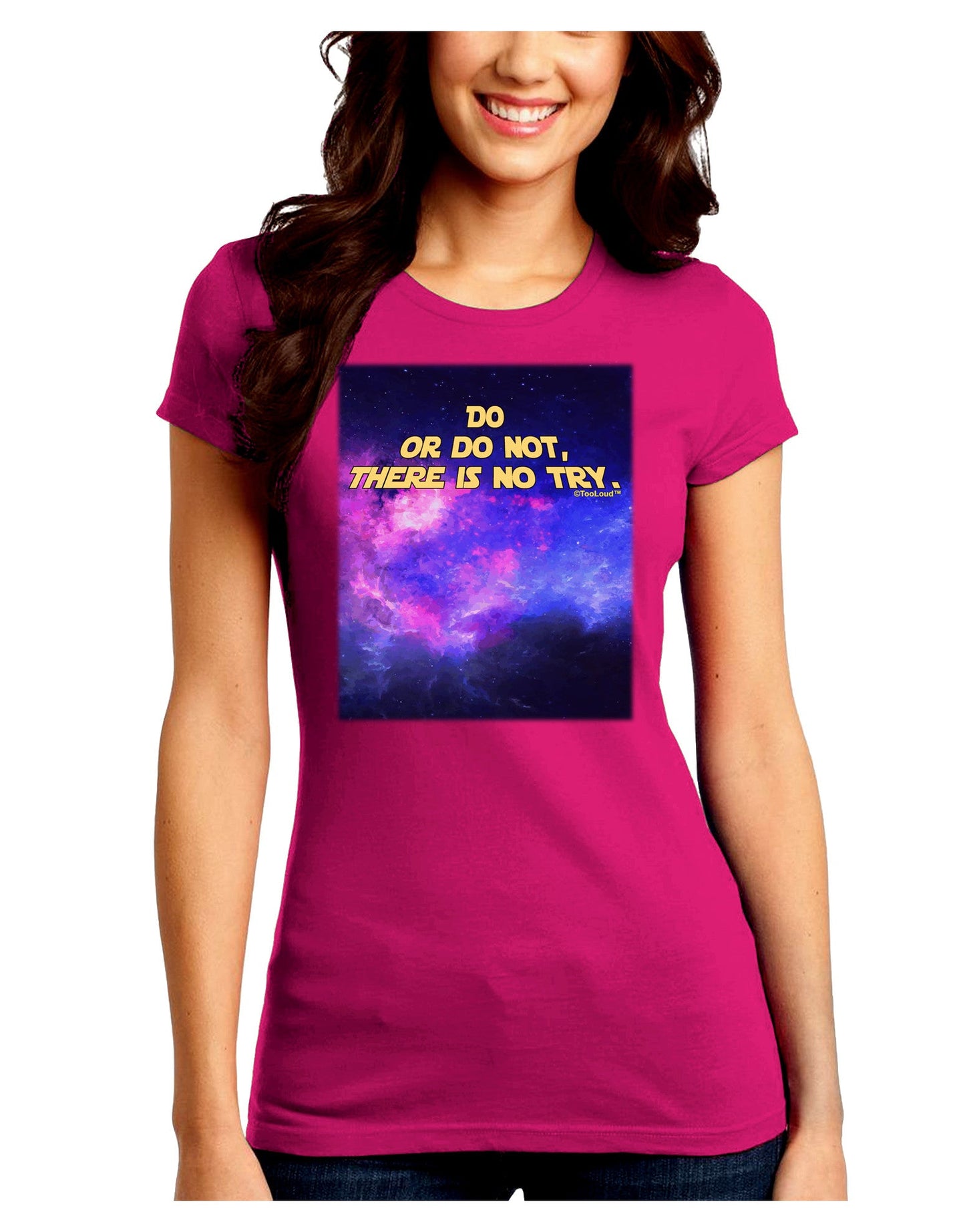 Do or Do Not Juniors Petite Crew Dark T-Shirt-T-Shirts Juniors Tops-TooLoud-Hot-Pink-Juniors Fitted Small-Davson Sales