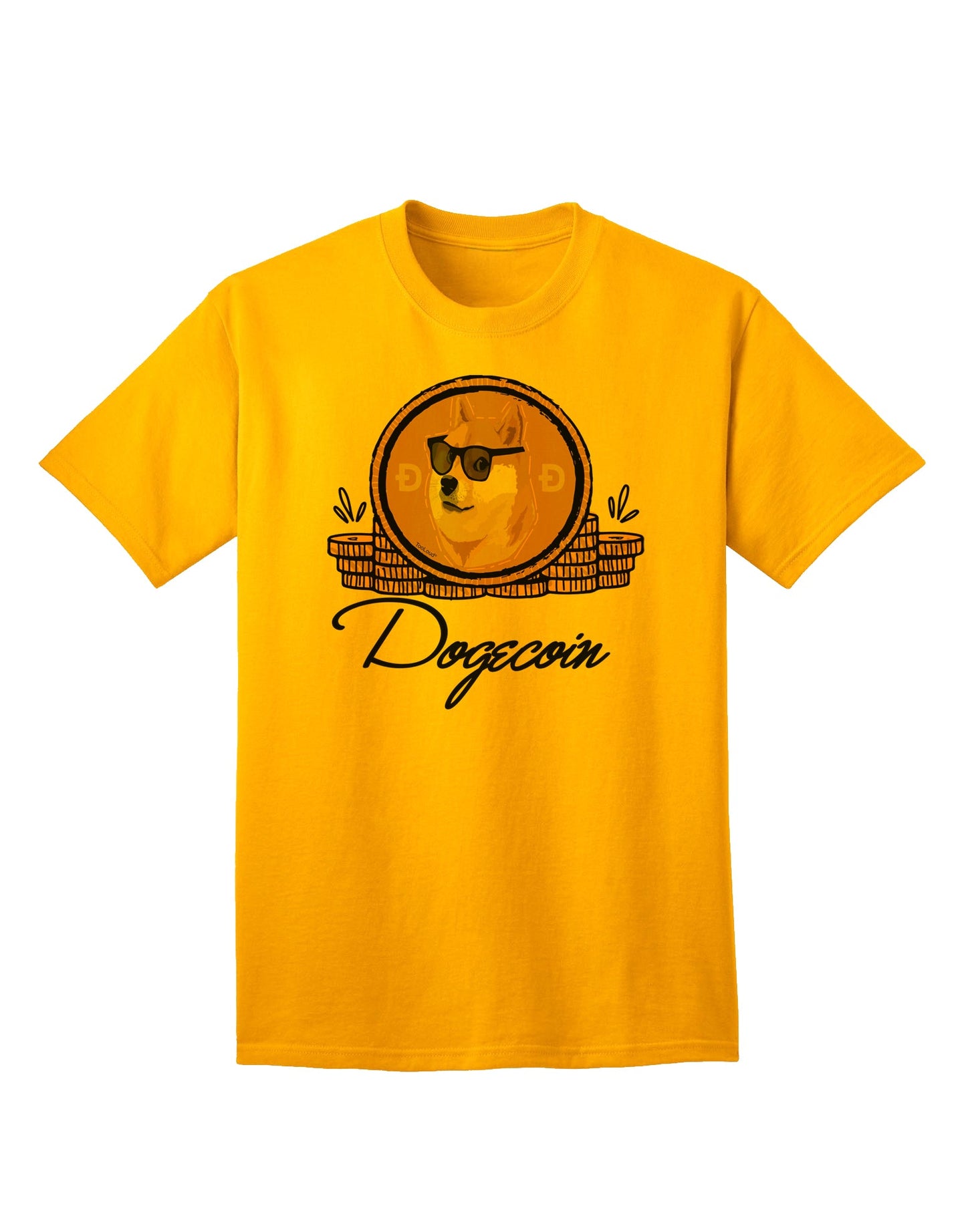 Doge Coins Adult T-Shirt - A Stylish and Trendy Addition to Your Wardrobe-Mens T-shirts-TooLoud-Gold-Small-Davson Sales