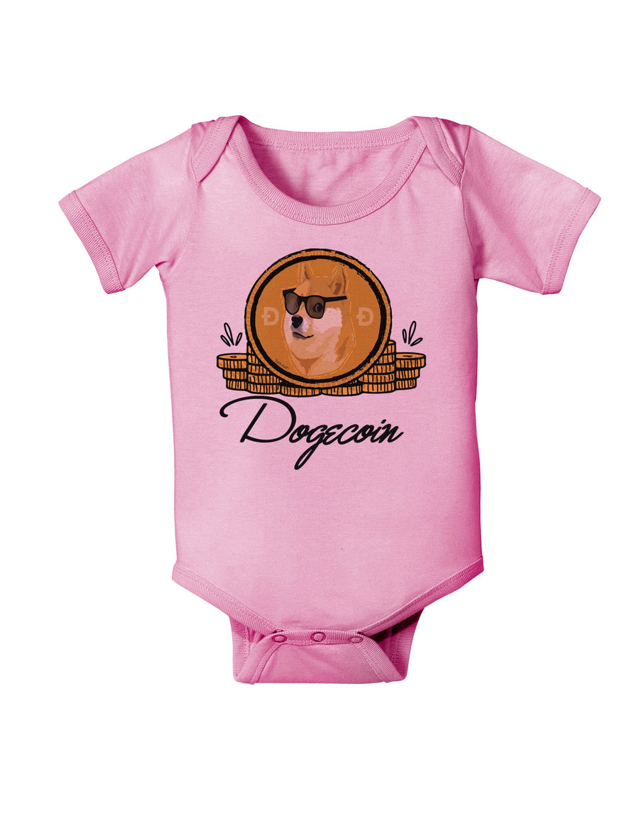 Doge Coins Baby Romper Bodysuit-Baby Romper-TooLoud-White-06-Months-Davson Sales