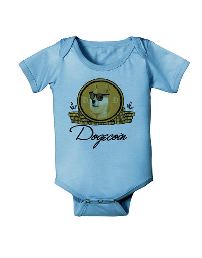 Doge Coins Baby Romper Bodysuit-Baby Romper-TooLoud-LightBlue-06-Months-Davson Sales