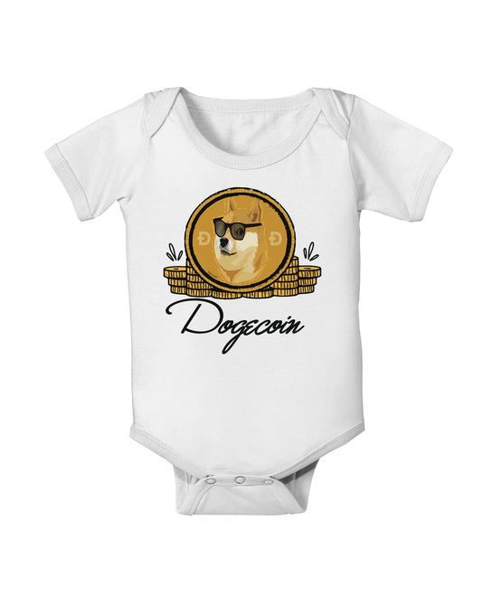 Doge Coins Baby Romper Bodysuit-Baby Romper-TooLoud-White-06-Months-Davson Sales