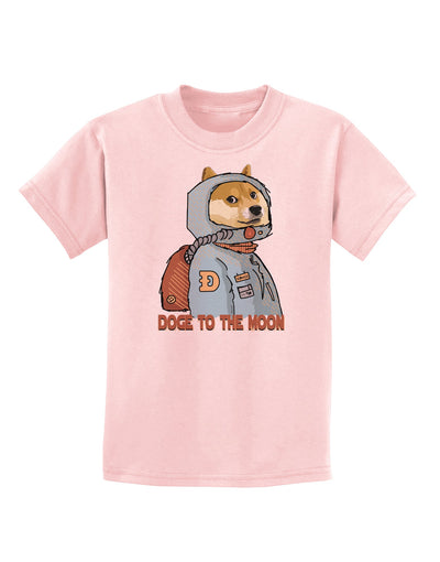 Doge to the Moon Childrens T-Shirt-Childrens T-Shirt-TooLoud-PalePink-X-Small-Davson Sales