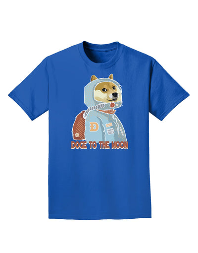Doge to the Moon Dark Adult Dark T-Shirt Royal Blue 4XL Tooloud