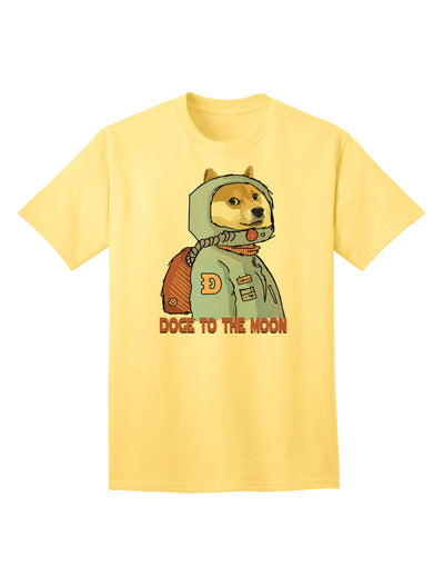Doge to the Moon Adult T-Shirt Yellow 4XL Tooloud