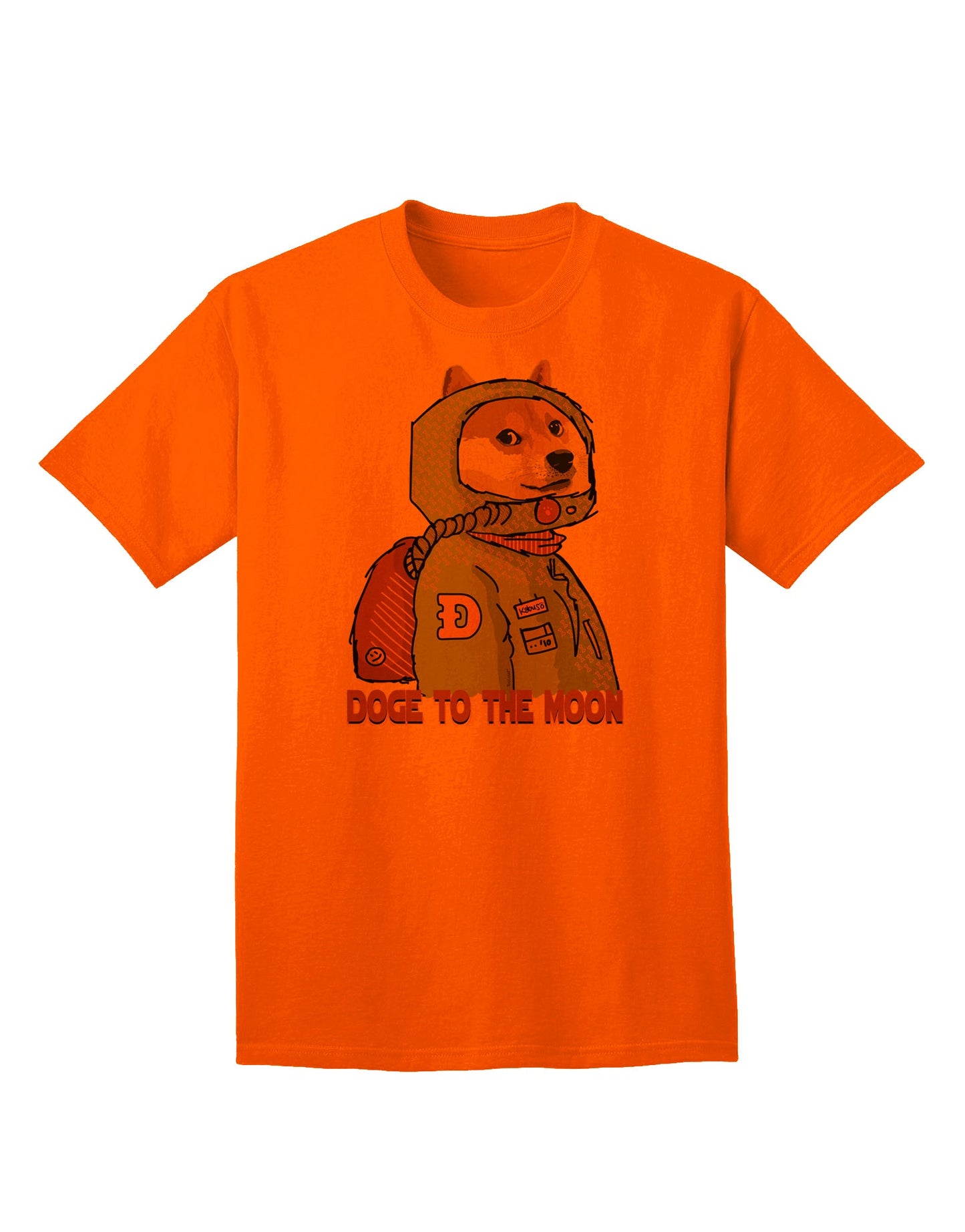 Doge to the Moon Premium Adult T-Shirt-Mens T-shirts-TooLoud-Orange-Small-Davson Sales