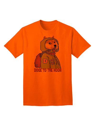 Doge to the Moon Adult T-Shirt Orange 4XL Tooloud