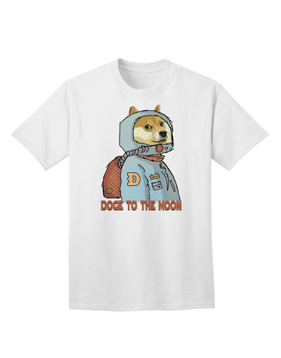 Doge to the Moon Adult T-Shirt White 4XL Tooloud