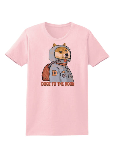 Doge to the Moon Womens T-Shirt Pale Pink 4XL Tooloud