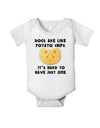 Dogs Are Like Potato Chips Baby Romper Bodysuit-Baby Romper-TooLoud-White-06-Months-Davson Sales