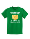 Dogs Are Like Potato Chips Childrens Dark T-Shirt-Childrens T-Shirt-TooLoud-Kelly-Green-X-Small-Davson Sales