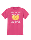 Dogs Are Like Potato Chips Childrens Dark T-Shirt-Childrens T-Shirt-TooLoud-Sangria-X-Small-Davson Sales