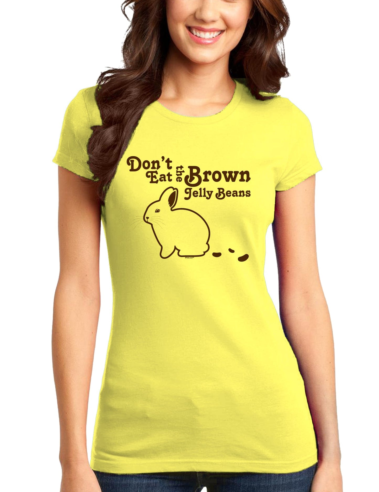 Dont Eat Brown Jellybeans Womens Juniors T-Shirt-Womens Juniors T-Shirt-TooLoud-Yellow-Small-Davson Sales