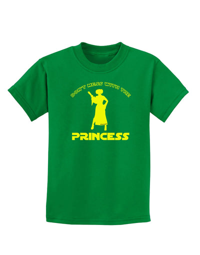 Don't Mess With The Princess Childrens Dark T-Shirt-Childrens T-Shirt-TooLoud-Kelly-Green-X-Small-Davson Sales