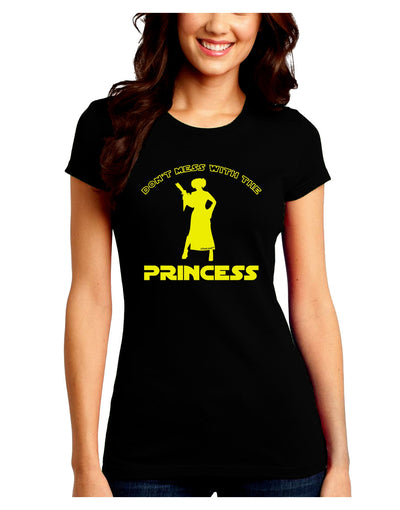 Don't Mess With The Princess Juniors Petite Crew Dark T-Shirt-T-Shirts Juniors Tops-TooLoud-Black-Juniors Fitted Small-Davson Sales